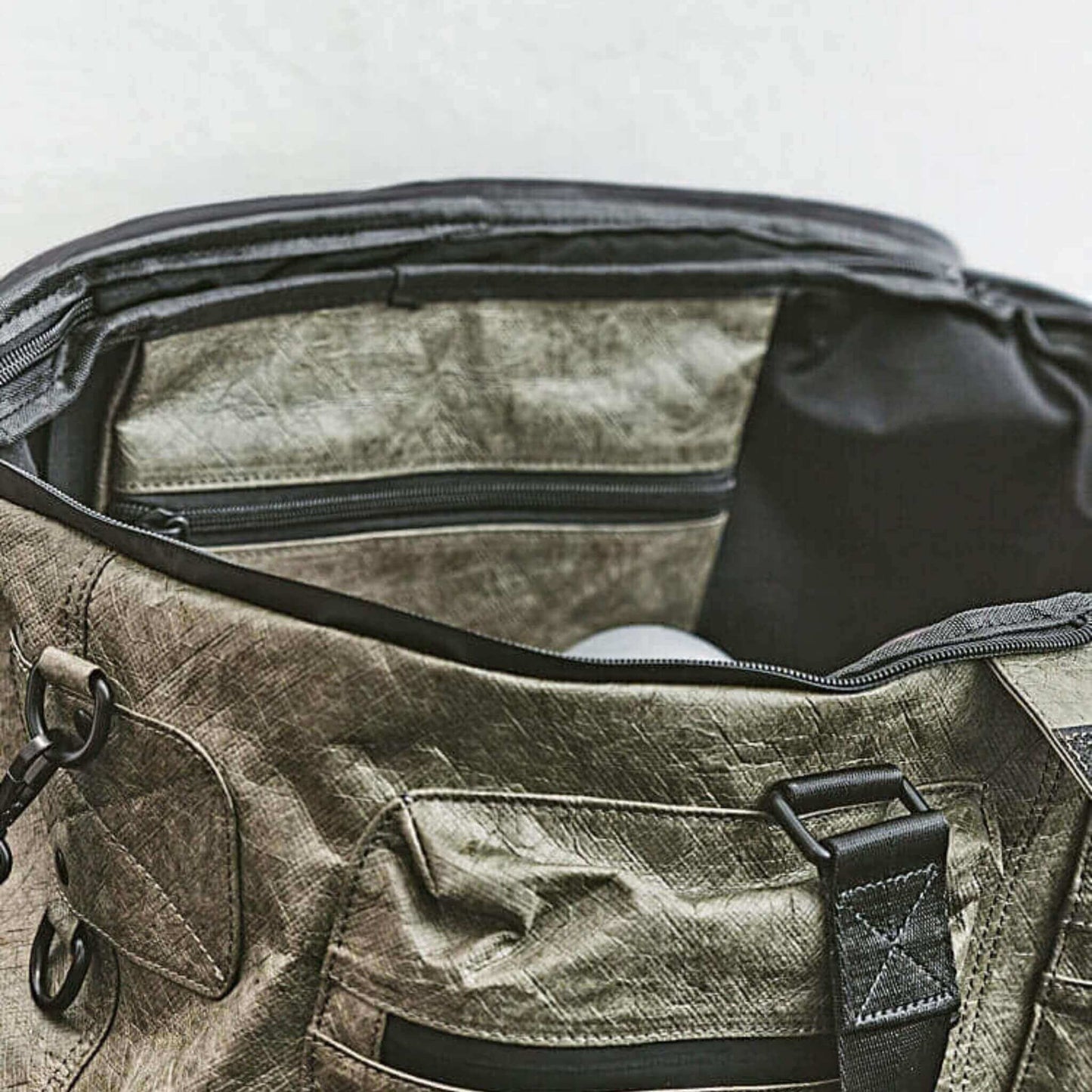 Interior Compartments of Black Shoulder Bag